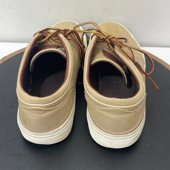Polo Ralph Lauren Men’s Faxon Low Canvas Sneakers Shoes Tan Lace US 11.5 D - Picture 8 of 11